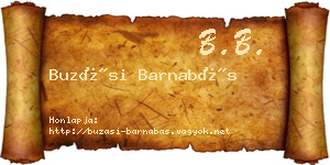 Buzási Barnabás névjegykártya